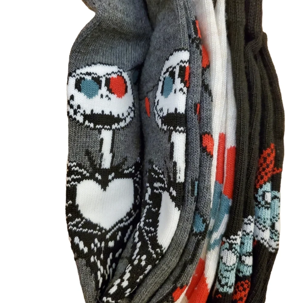 Disney Nightmare Before Christmas Holiday Crew Socks‎ 3 Pairs New
